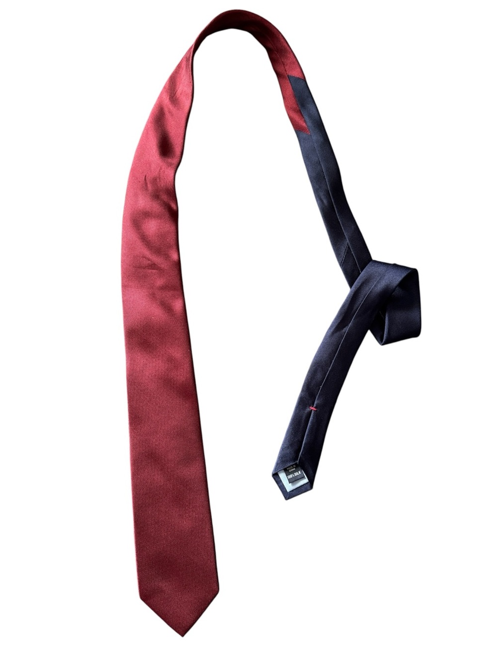 Tommy Hilfiger Reversible Burgundy and Navy Silk Tie